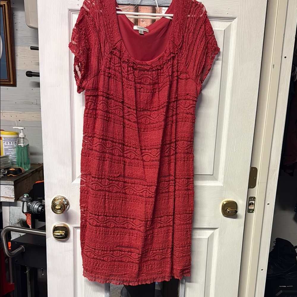 Dress Barn Red Textured Dress